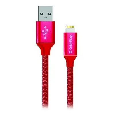 ColorWay CW-CBUL004-RD USB 2.0 typ A na Lightning, synchronizační a nabíjecí, USB 2.0 typ A na L