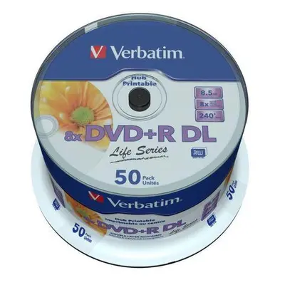 VERBATIM DVD+R DL AZO 8,5GB/ 8x/ printable/ inverse stack/ 50pack/ spindle, 97693