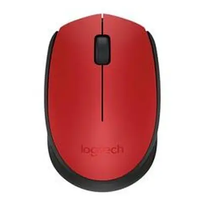 Logitech myš M171/ Bezdrátová/ Optická/ 1000dpi/ USB přijímač/ červená, 910-004641