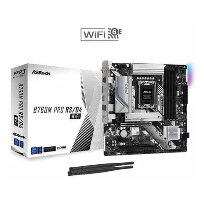 ASRock B760M PRO RS/D4 WIFI / Intel B760 / LGA1700 / 4x DDR4 / 2x M.2 / HDMI / DP / USB-C / WiF