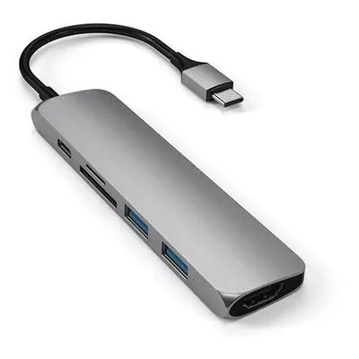 Satechi USB-C Slim Multiport adaptér V2 - Space Gray Aluminium, ST-SCMA2M