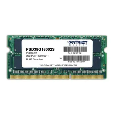 PATRIOT Signature 8GB DDR3 1600MHz / SO-DIMM / CL11 / PC3-12800, PSD38G16002S