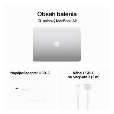 Apple MacBook Air 13,6" (2024) / M3 / 8GB / 512GB / SK KLV / stříbrný, MRXR3SL/A