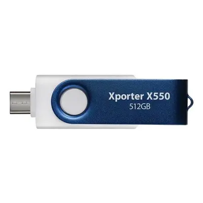 PATRIOT Xporter X550 512GB / USB Typ-A + USB Typ-C / USB 3.2 Gen 1 / bílo-modrá, PS512GX550AAD