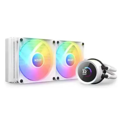 NZXT vodní chladič Kraken 240 RGB / 2x120mm fan / 4-pin PWM / LCD disp. / 6 let / bílý, RL-KR240