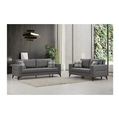 Atelier del Sofa Sofa Set Kristal 3+2 - Dark Grey