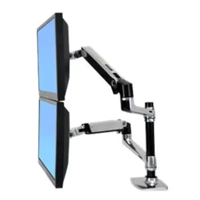 ERGOTRON LX REDESIGN DUAL ARM, POLE MOUNT, Pro 2 LCD, nebo 1LCD a NOTEBOOK, Polished Aluminum, 4