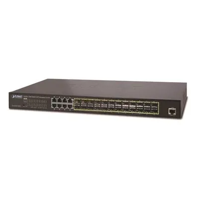 Planet GS-5220-16S8C L2/L3 switch 24x SFP(DDM) 100/1000Base-X, 8x 1000Base-T, Web/SNMP, IGMP, Qo