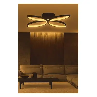 Opviq Chandelier Eriphos Black-Yellow Light