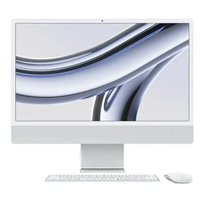 Apple iMac 24/23,5"/4480 x 2520/M3/8GB/256GB SSD/M3/Sonoma/Silver/1R, MQRJ3SL/A