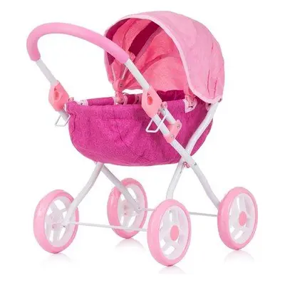 CHIPOLINO Hluboký kočárek pro panenky Daisy Pink linen