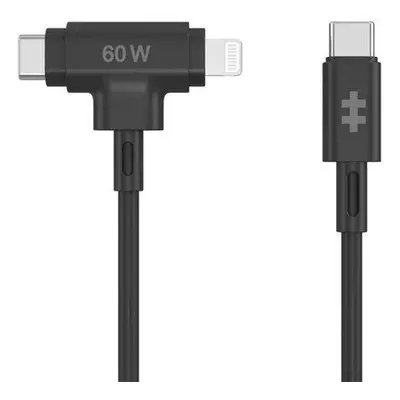 HyperJuice USB-C/Lightning Hybridní silikonový kabel 1,5 m - černý