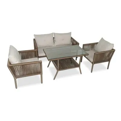 Hanah Home Garden Lounge Set Shangai 62 - Dark Brown