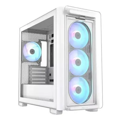 ASUS case A23 PLUS TG ARGB, Mini Tower, průhledná bočnice, 4x120mm ARGB Fan, bílá, 90DC00K3-B190