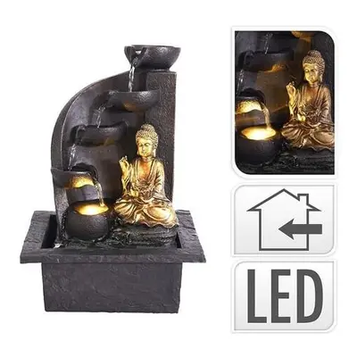 PROGARDEN Fontána pokojová s LED osvětlením BUDDHA oblá KO-795202210obla