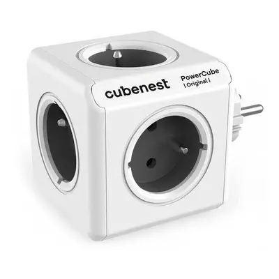 Cubenest Powercube Original, 5× zásuvka, bílá/šedá, dětská pojistka, uzemnění, max. 16A/250V~36