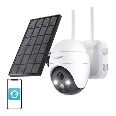 Wireless 5MP WiFi outdoor camera ieGeek ZS-GX4S white with solar panel