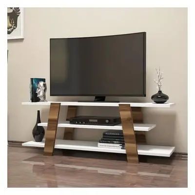 Hanah Home TV Stand Flower - Walnut, White WalnutWhite