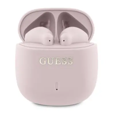 Guess Printed Classic Logo TWS Bezdrátová Sluchátka Pink