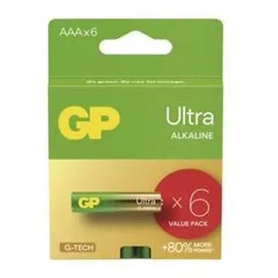 GP alkalická baterie ULTRA AAA (LR03) 6pack