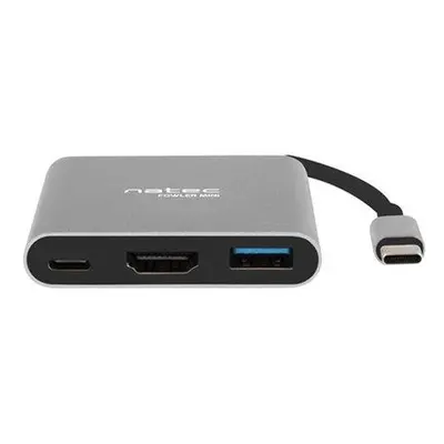 Natec multifunkční adaptér Fowler MINI USB-C PD, USB 3.0, HDMI 4K, NMP-1607