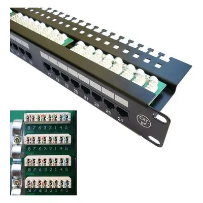 DATACOM Patch panel 19" UTP 24 port CAT5E LSA 1U BK (3x8p)hor.záře, 3033