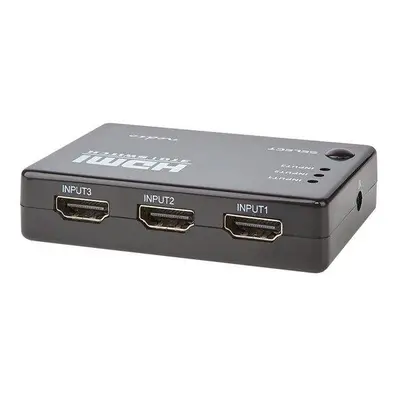 NEDIS HDMI přepínač/ 3x HDMI vstup/ 1x HDMI výstup/ 1080p/ ABS/ antracit/ box, VSWI3453BK