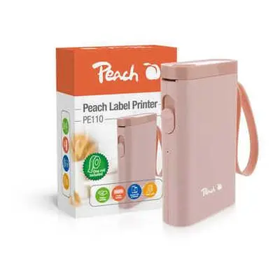 PEACH PE110 - tiskárna samolepících štítků, nabíjecí, růžová, PE110-pi