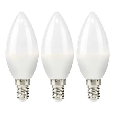 NEDIS LED žárovka E14/ svíčka/ 4,9 W/ 220 V/ 470 lm/ 2700 K/ teplá bílá/ matná/ 3 kusy