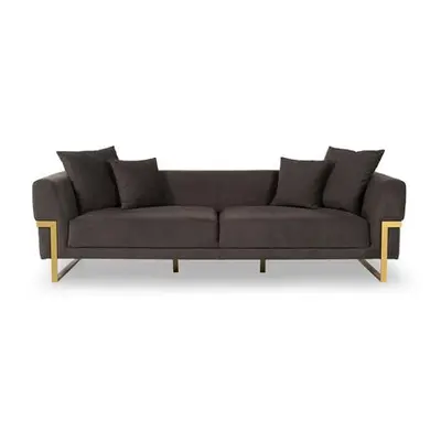 Atelier del Sofa 3-Seat Sofa Magenta Dark Brown