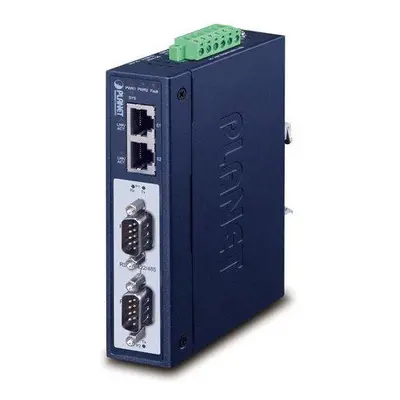 Planet MODBUS průmyslová brána RS-232/422/485 na IP, 2x COM, 100Base-TX, RTU/ACSII, -40až+75°C, 