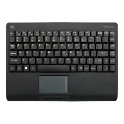 Adesso WKB-4110UB/ bezdrátová klávesnice 2,4GHz/ mini/ touchpad/ USB/ černá/ US layout, WKB-4110