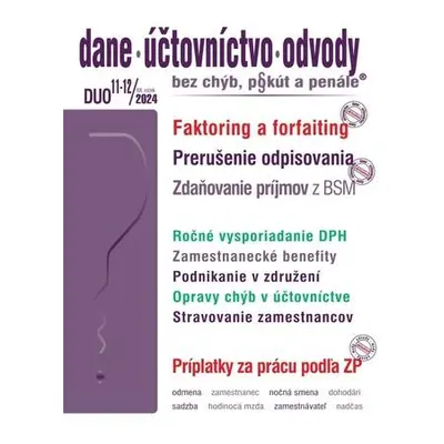 DUO 11-12/2024 – Dane, účtovníctvo, odvody bez chýb, pokút a penále