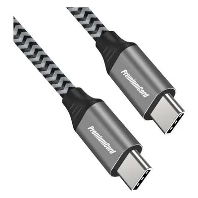 Premiumcord ku31cw1 USB-C M/M, 100W 20V/5A 480Mbps bavlněný oplet, 1m