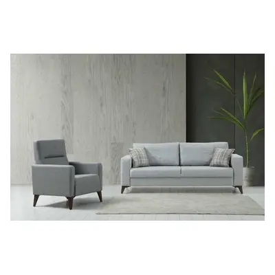 Atelier del Sofa Sofa Set Kristal 3+1 - Light Grey, Dark Grey Light GreyDark Grey