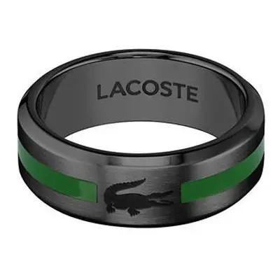 Lacoste Originální černý prsten Stencil 2040084 64 mm