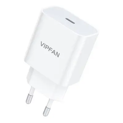 Síťová nabíječka VFAN E04, USB-C, 20 W, QC 3.0 (bílá)