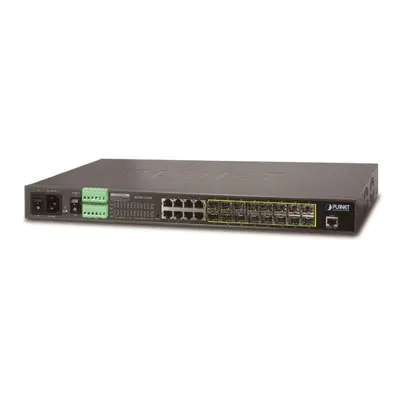 Planet MGSW-24160F Metro switch 16xSFP (DDM), 8x 1Gb RJ45, AC+DC, DI/O, Web/SNMPv3, IGMPv3, MGSW