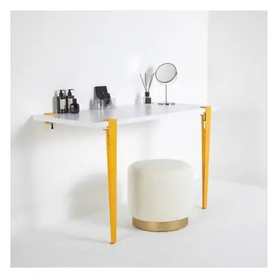 Hanah Home Make-Up Table Thetis - WhiteYellow