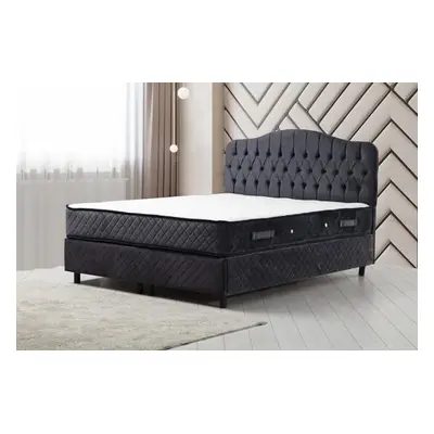 Hanah Home Double Mattress, Base & Headboard Vassi Set 150 x 200 v3 - Anthracite