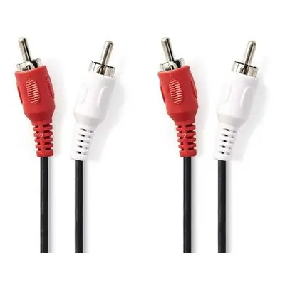 Nedis CAGB24200BK20 - Stereofonní Audio Kabel | 2x RCA Zástrčka - 2x RCA Zástrčka | 2 m | Černá 