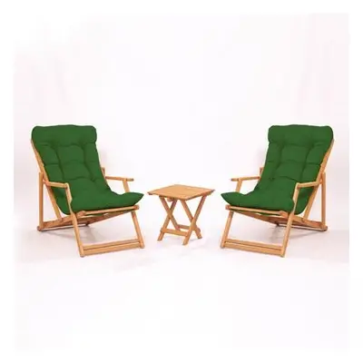 Hanah Home Garden Table & Chairs Set (3 Pieces) MY007 - Green Green Natural