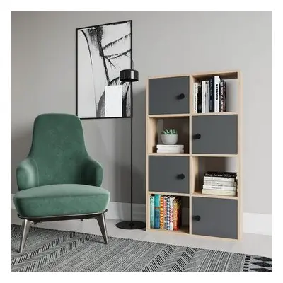 Hanah Home Bookshelf Tasso - Oak, Anthracite OakAnthracite