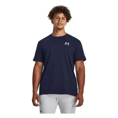 Under Armour Pánské tričko Logo Emb Heavyweight SS midnight navy L, Tmavě, modrá