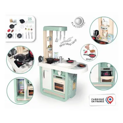 Smoby Cherry Kitchen Green s jedálenským stolom rúrou a chladnička s 25 doplnkami