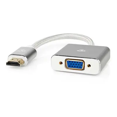 NEDIS PROFIGOLD adaptér HDMI/VGA/ konektor HDMI - VGA zásuvka/ hliník/ stříbrný/ BOX/ 20cm, CCTB