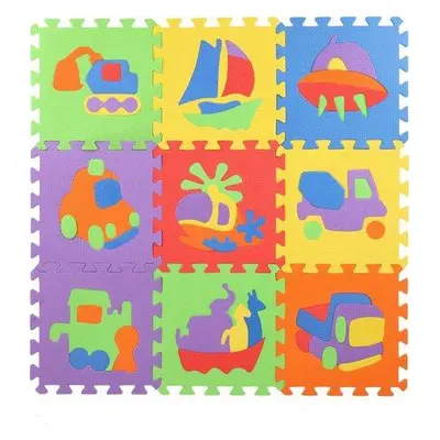 Teddies Pěnové puzzle Dopravní prostředky 29x29x1cm 10ks ve fólii