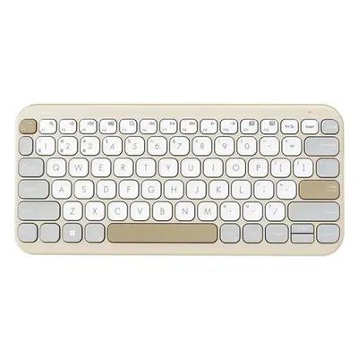 ASUS klávesnice KW100 Oat Milk - bezdrátová/bluetooth/CZ/SK/krémová with copilot key, 90XB0880-B