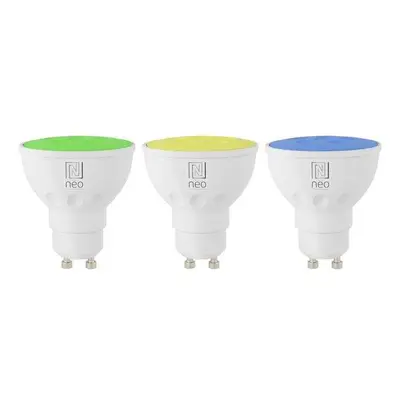 IMMAX NEO SMART sada 3x žárovka LED GU10 6W RGB+CCT barevná a bílá, stmívatelná, Wi-Fi, TUYA