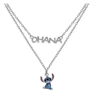 Disney Dvojitý stříbrný náhrdelník Stitch Lilo & Stitch NS00059SRHL-17.CS (řetízek, přívěsek)